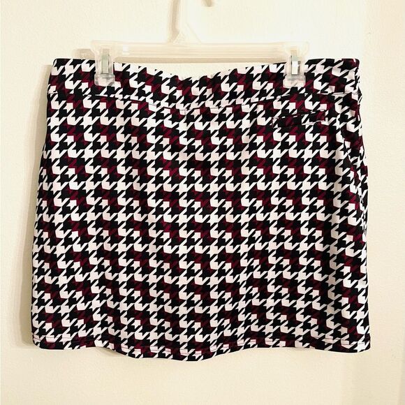 Pebble Beach Black and White Houndstooth Mini Skirt - Picture 1 of 6